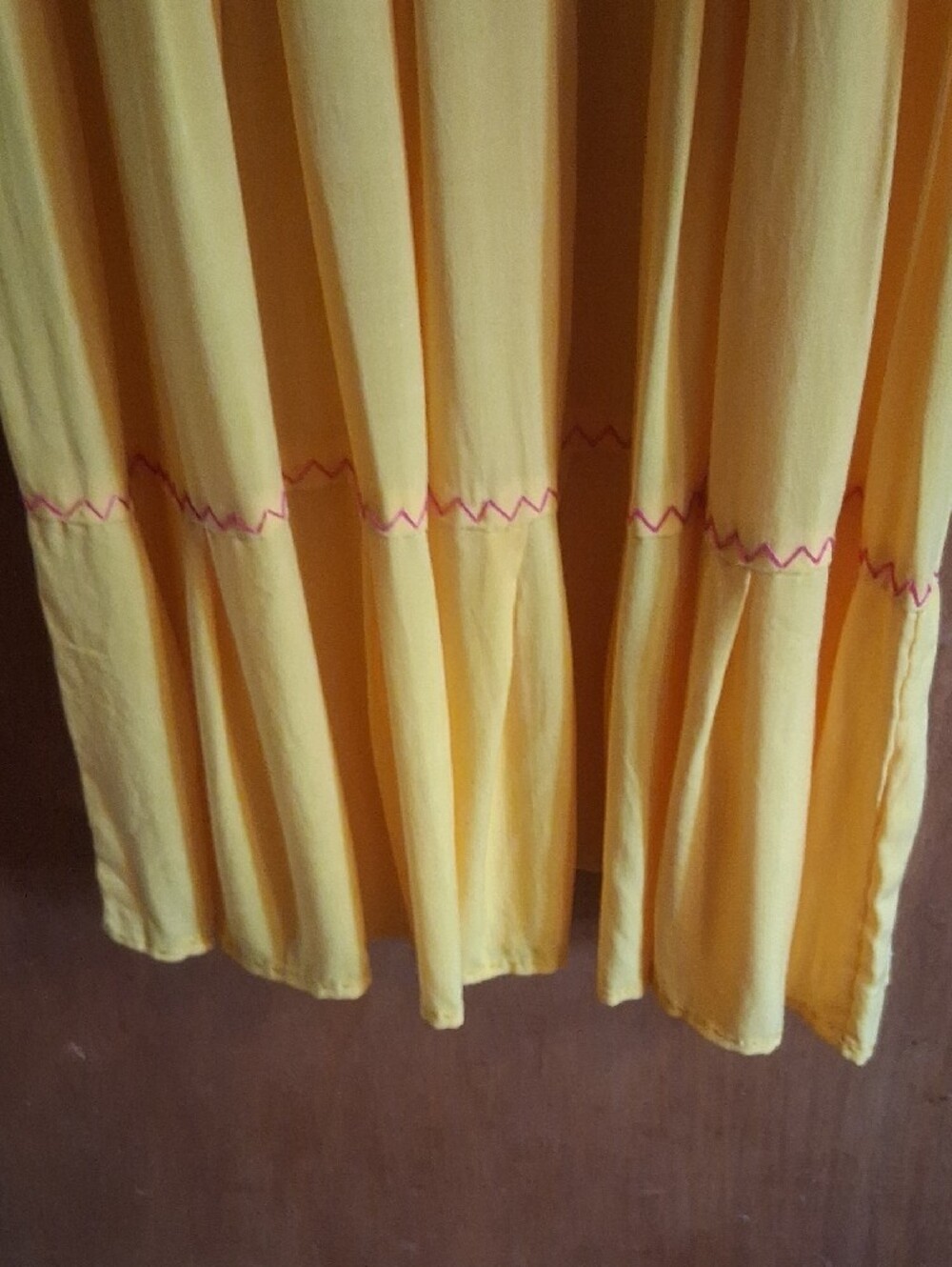 Yellow Embroidered Puff-Sleeve Mini Dress - Picture 5 of 7